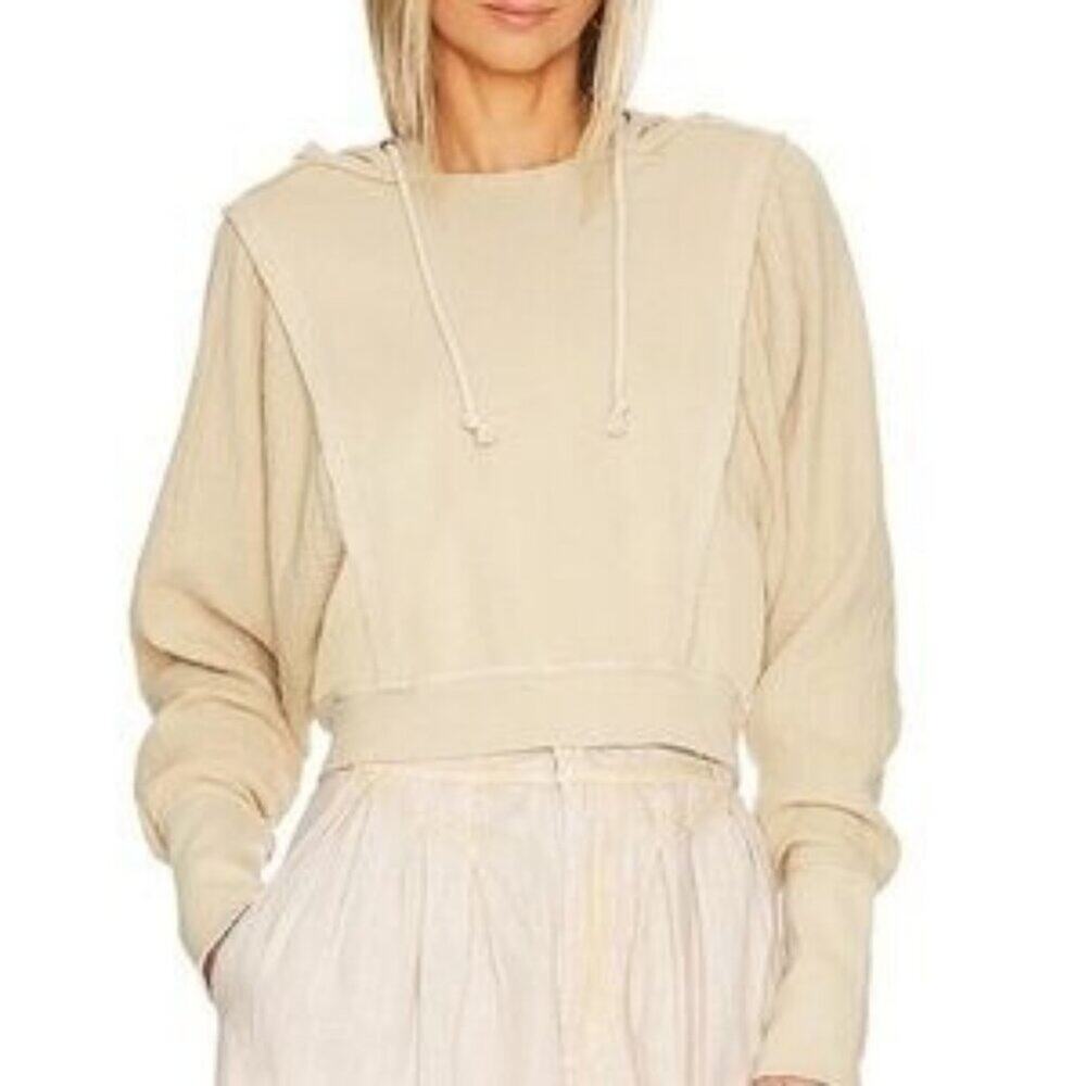 Free People Intimately Endless Summer Knit Hoodie Pullover Cropped Beige Size M